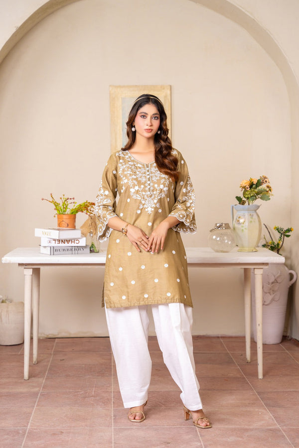Golden Grace – Dhanak 2-Piece Embroidered Suit