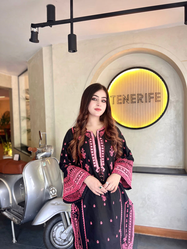 Midnight Rose Embroidered 3-Piece Suit (100+ Customers Satisfied )