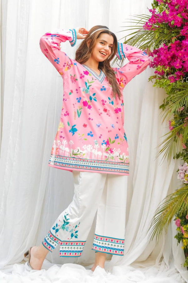 Premium Bloom Silk Printed 2-Pc Co-Ord Set