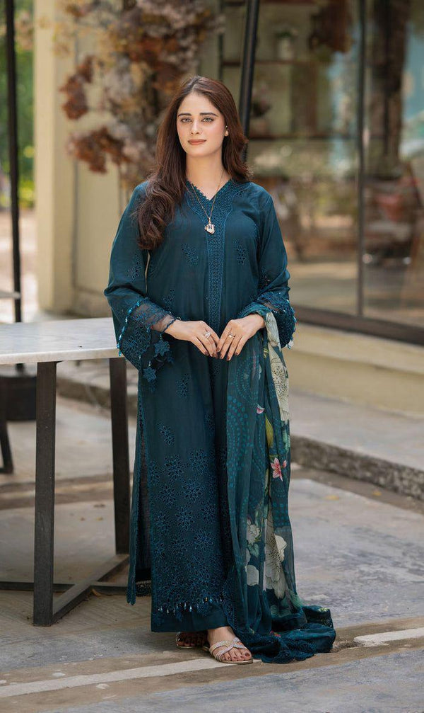 Premium Embroidered DHANAK 3-PC Suit